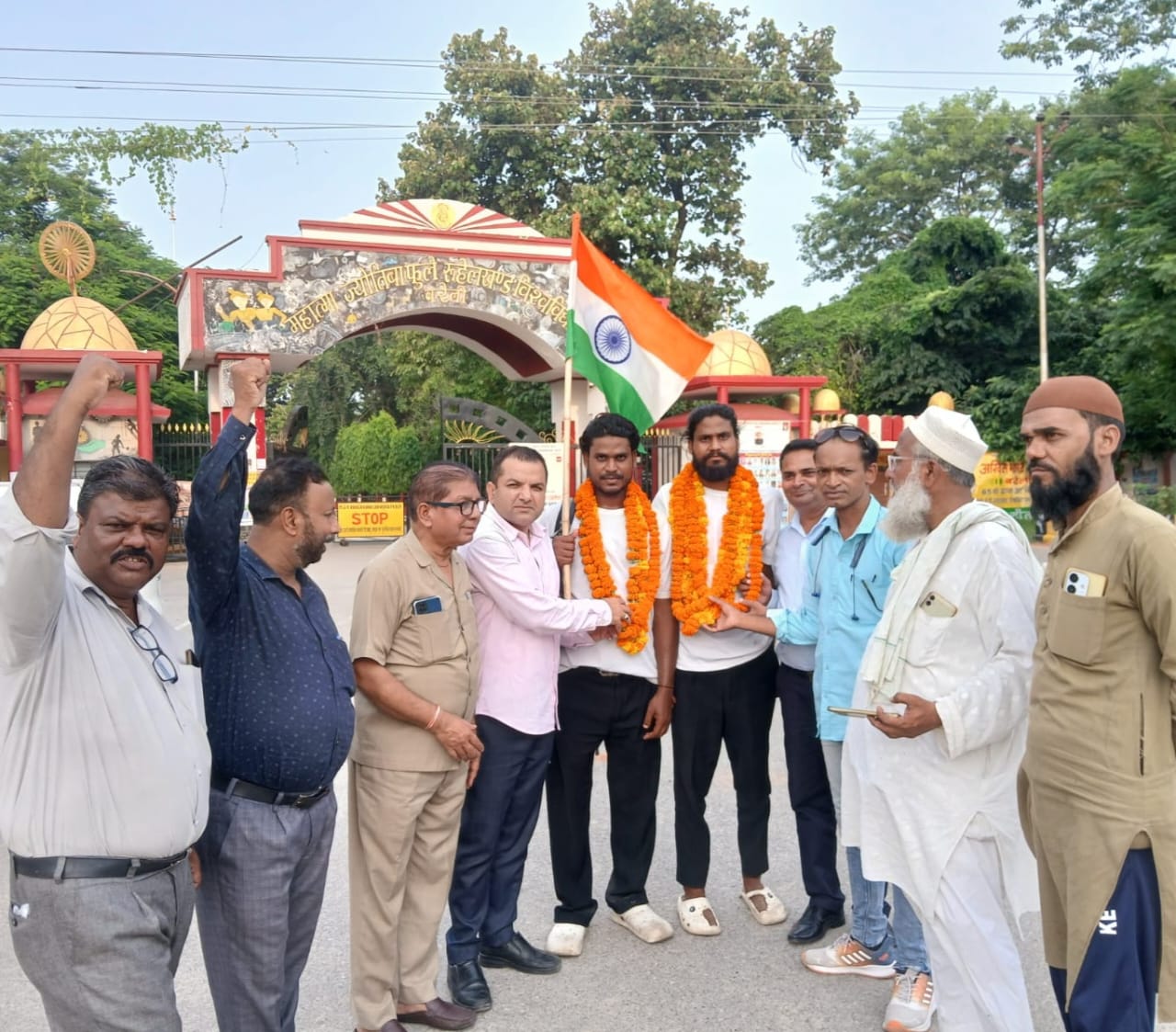 कांग्रेस के पद यात्रियों का बरेली आगमन पर कांग्रेस कार्यकर्ताओं द्वारा भव्य स्वागत